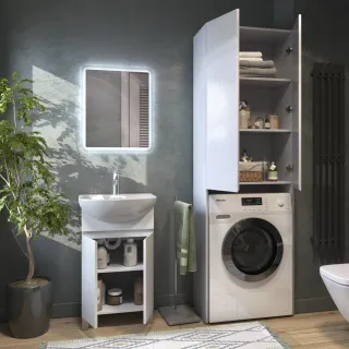 Шкаф над стиральной машиной Vigo Wing shnr.WIN.64.2D поставляется в разобранном виде белый